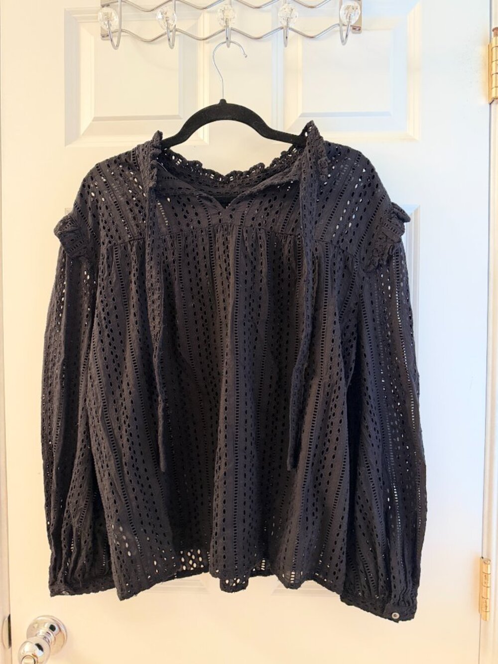 Madewell Eyelet Mockneck Ruffle Top, XL, NEW WITH TAGS - Picture 9 of 9